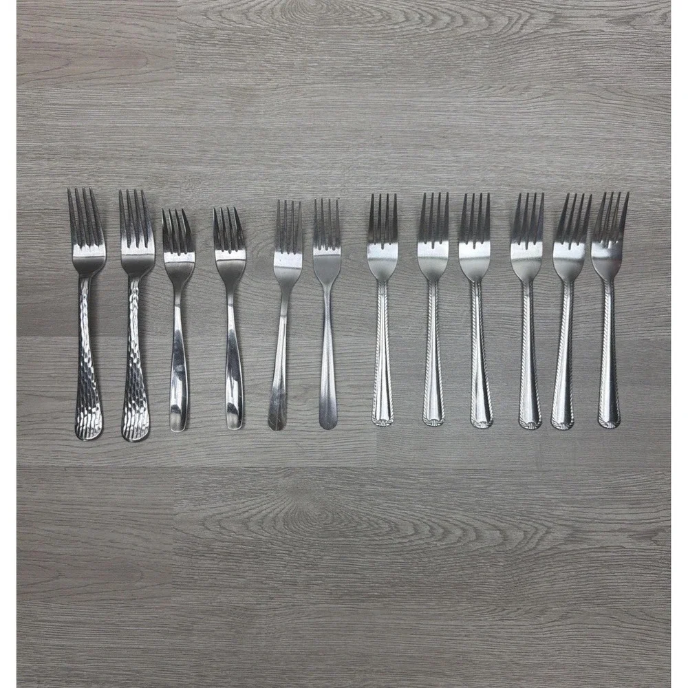 Lot Of 12 Dinner Forks. Brandware, Stainless China, Next Day Gourmet, Winco